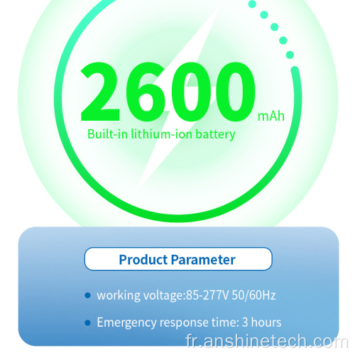 Éclairage de sortie de secours au lithium 3,7 V